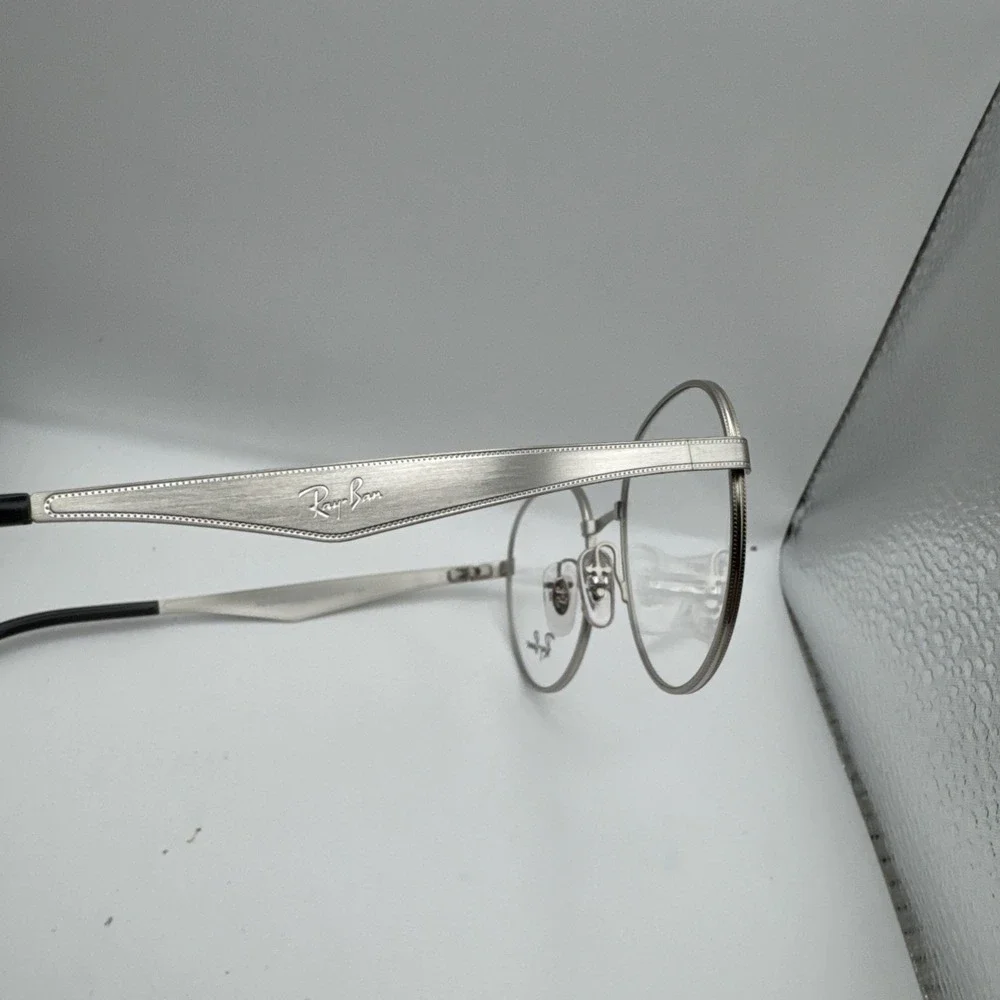New Ray-Ban Frames Silver Round Titanium Unisex Eyeglasses rb6343 2595 47 19 140